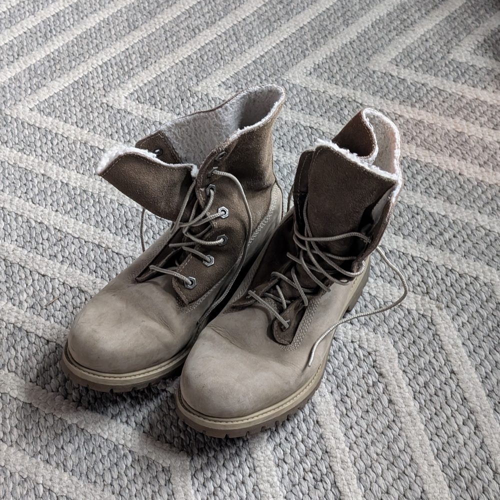 Timberland Women's Teddy Fleece Fold Down Waterproof Boots